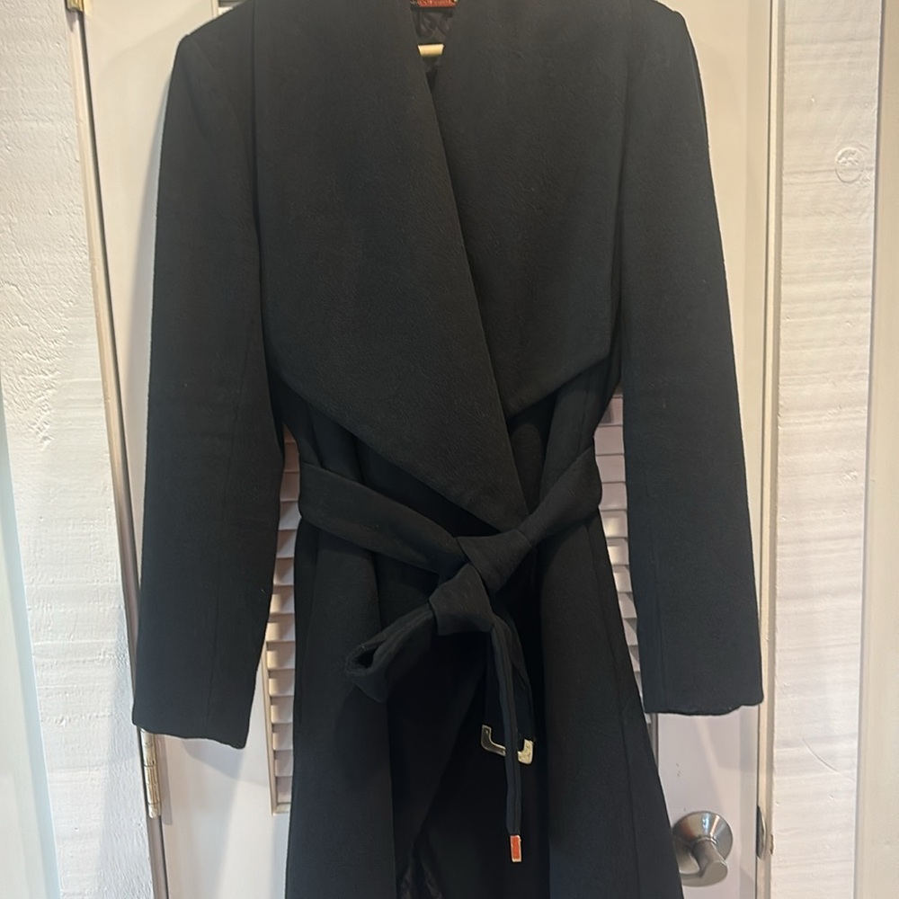 DVF Black Wool Coat - Picture 2 of 8